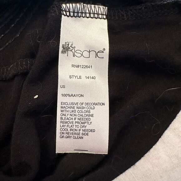 Kische Cowl Neck Sleeveless Sequined Wing Jersey Rayon Tank Top Black Medium - Picture 5 of 5